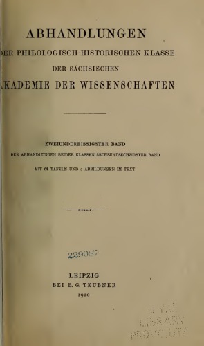 DEMOTISCIIE URKUNDEN ZUM ÄGYPTISCHEN BÜRGSCHAFTSEECHTE VORZÜGLICH DER PTOLEMÄERZEIT