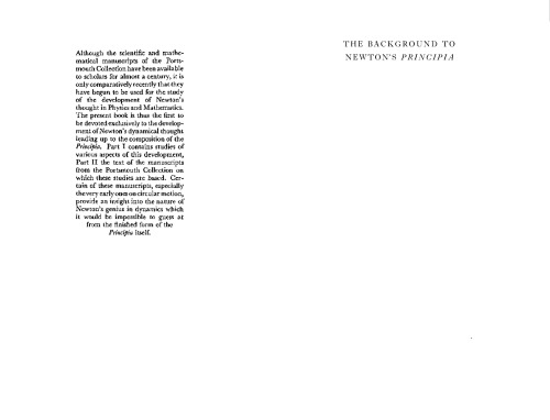 The Background to Newton's Principia