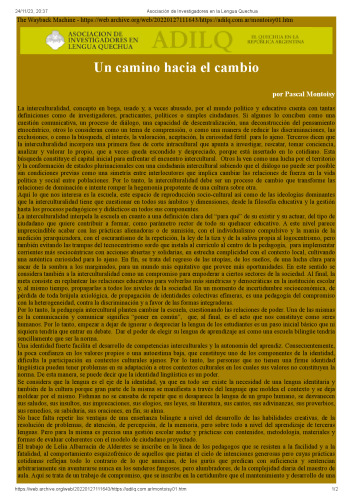 Un camino hacia el cambio