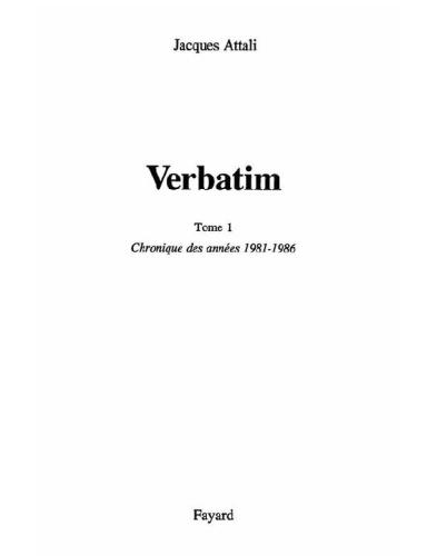 Verbatim I (1981-1986)