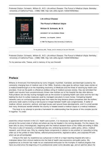 Life Without Disease: The Pursuit of Medical Utopia