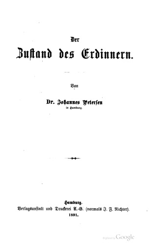 Der Zustand des Erdinnern