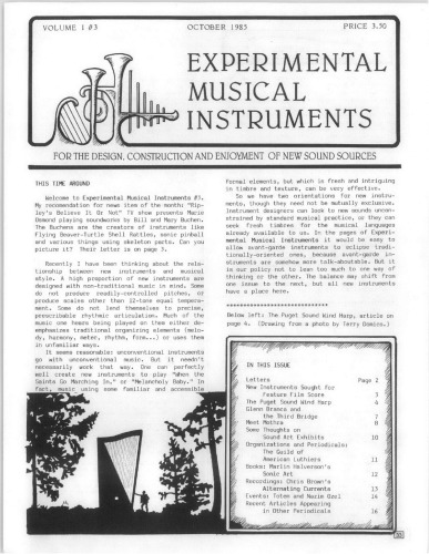Journal of experimental musical instruments 
Journal of experimental musical instruments