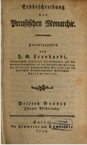 Erdbeschreibung der Preußischen Monarchie