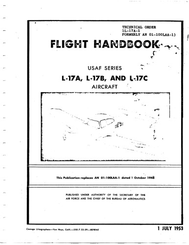 Flight Handbook USAF Series L-17A, L-17B andL-17C Aircraft