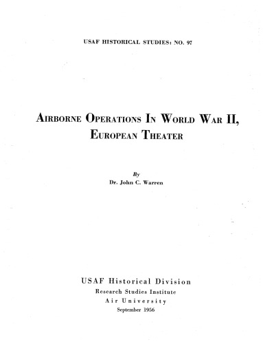 Airborne Operations In World War II, European Theater