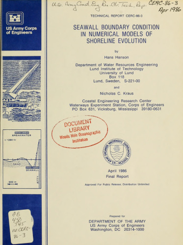 Seawall Boundary Condition in Numerical Models of Shoreline Evolution