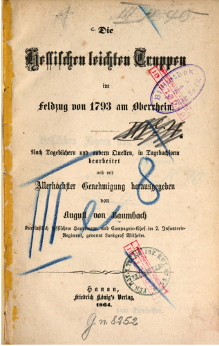 Die Hessischen leichten Truppen im Feldzug von 1793 am Oberrhein