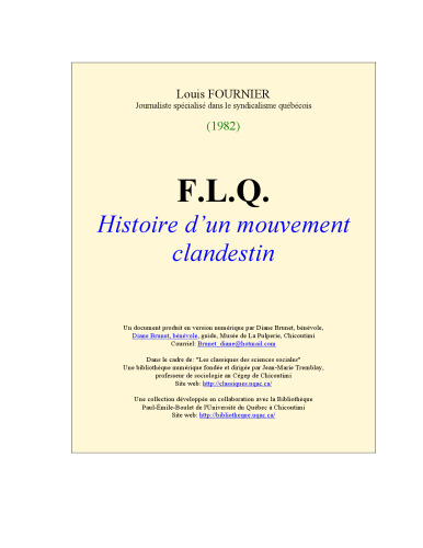 F.L.Q. Histoire d'un mouvement clandestin