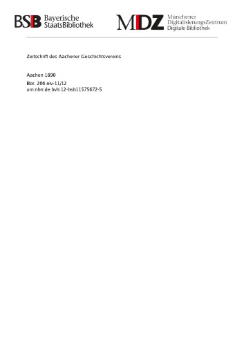 Zeitschrift des Aachener Geschichtsvereins