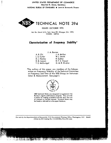 Characterization of Frequency Stability