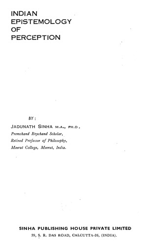 Indian Epistemology of Perception