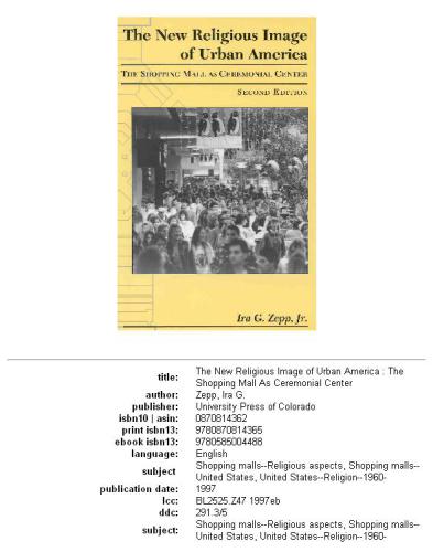 The New Religious Image of Urban America (Mesoamerican Worlds)