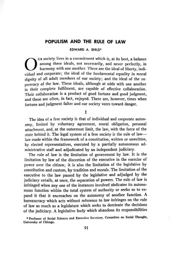 Populism and the Rule of Law