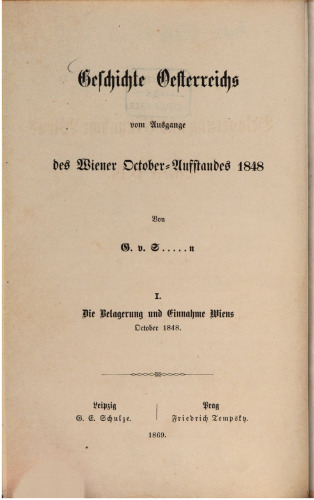 Die Belagerung und Einnahme Wiens Oktober 1848