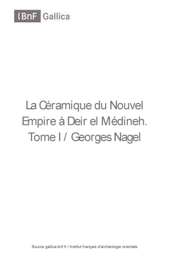 La Céramique du Nouvel Empire à Deir el Médineh