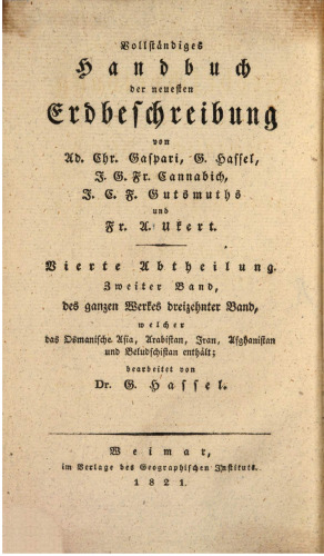 Vollständiges Handbuch der neuesten Erdbeschreibung