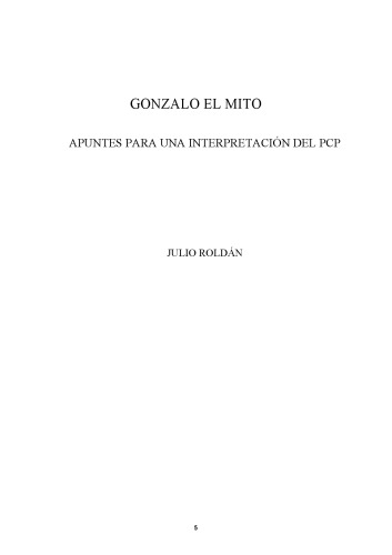 Gonzalo el mito : Apuntes para una interpretación del PCP (Sendero Luminoso)