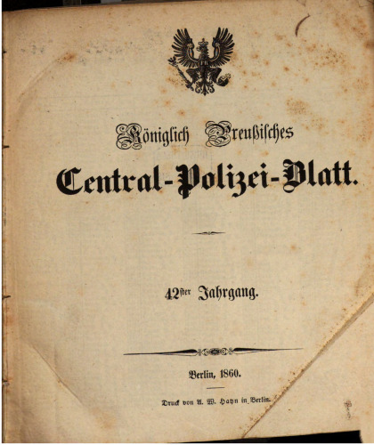 Königlich Preußisches Central-Polizei-Blatt