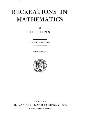 RECReATIONS IN MATHEMATICS