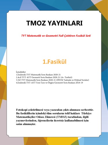 TMOZ TYT Matematik-Geometri 1.Fasikül