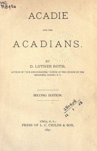 Acadie and the Acadians