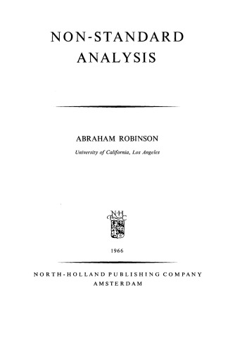 Non-standard analysis
