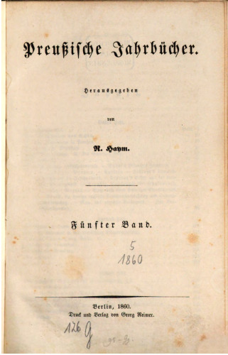 Preußische Jahrbücher