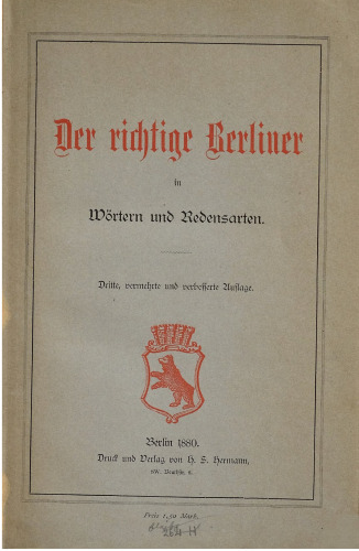 Der richtige Berliner in Wörtern und Redensarten