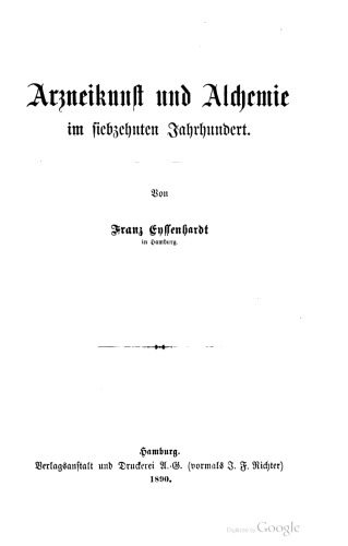 Arzneikunst und Alchemie im siebzehnten Jahrhundert