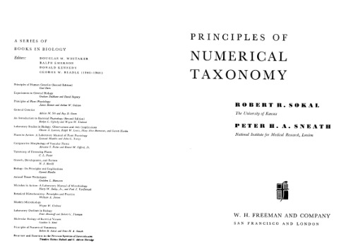 Principles of numerical taxonomy