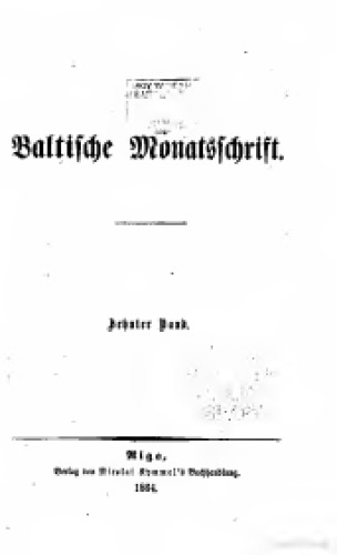 Baltische Monatsschrift