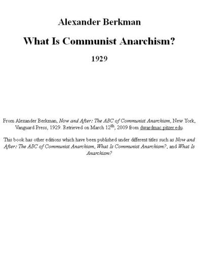 What Is Communist Anarchism?