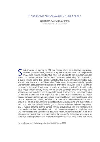 El subjuntivo: su enseñanza en el aula de e/le