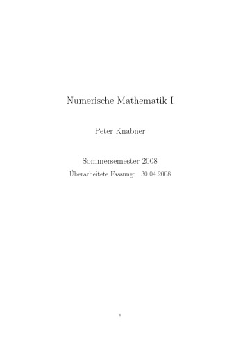 Numerische Mathematik I