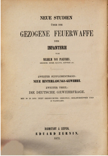 Neue Studien über die gezogene Feuerwaffe der Infanterie