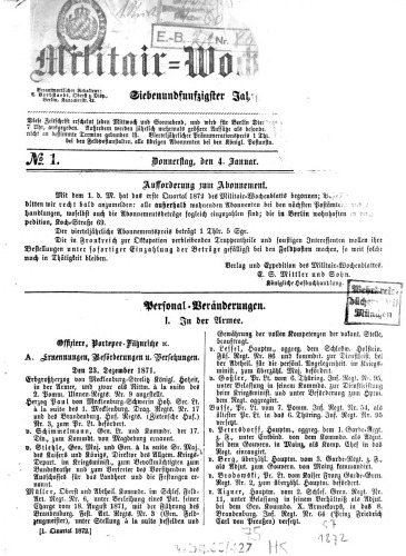 Militär-Wochenblatt