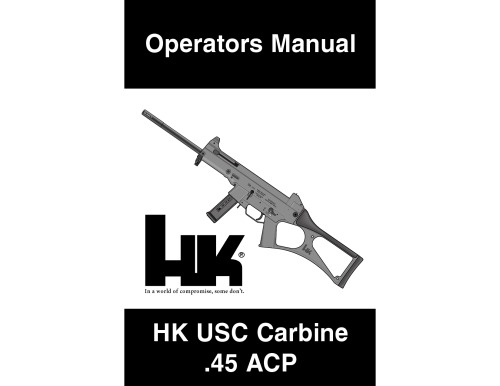 HK USC Carbine .45 ACP Operators Manual