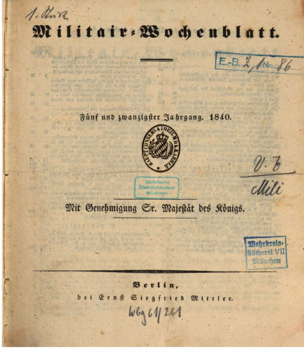 Militär-Wochenblatt