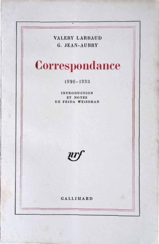 Correspondance 1920-1935