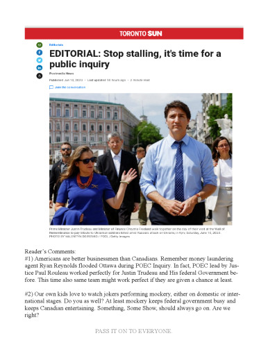 Canada heading to another Public Inquiry.