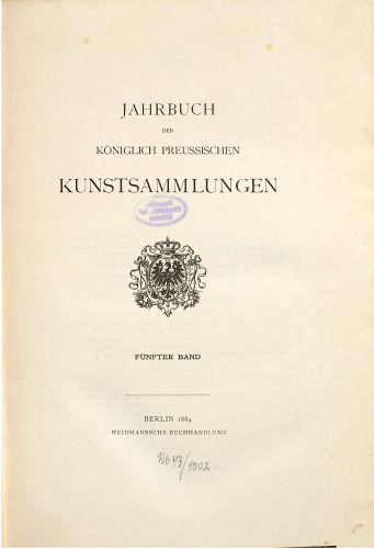 Jahrbuch der Königlich Preußischen Kunstsammlungen