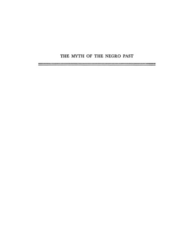 The myth of the Negro past
