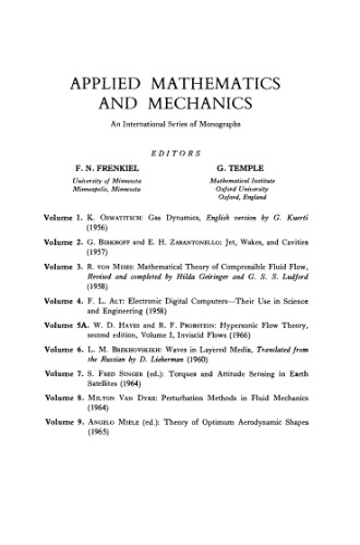 Mathematical Theory of Compressible Fluid Flow (Applied Mathematics and Mechanics 3)